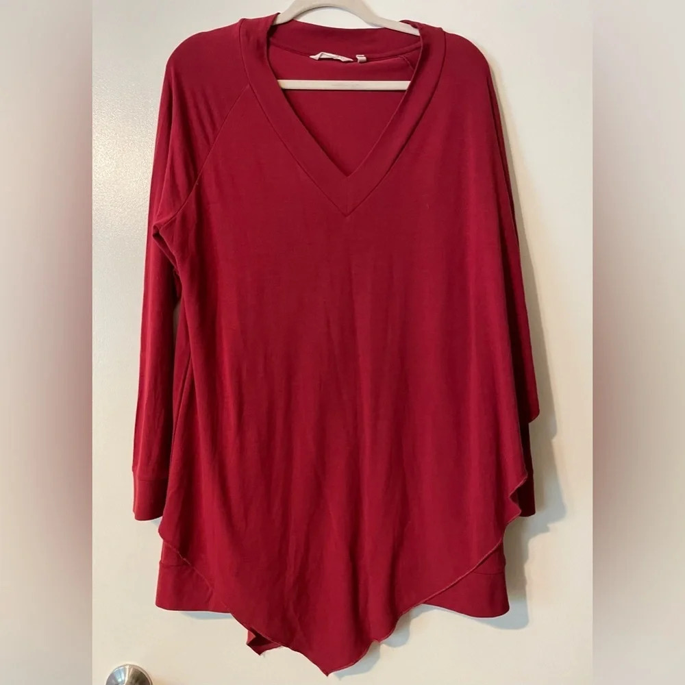 Soft Surroundings Red Madeline Tunic Lagenlook Top Size Extra Large
